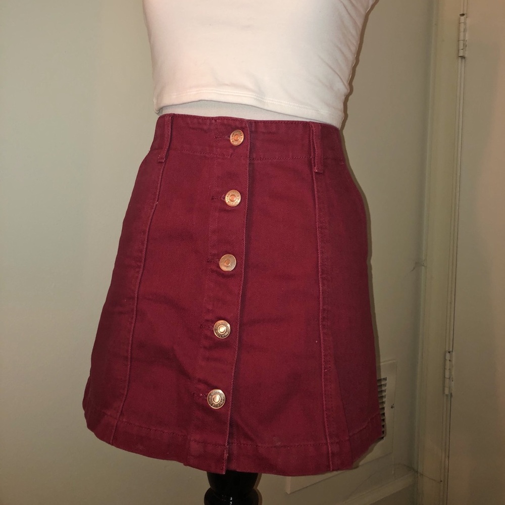 Button up high rise skirt